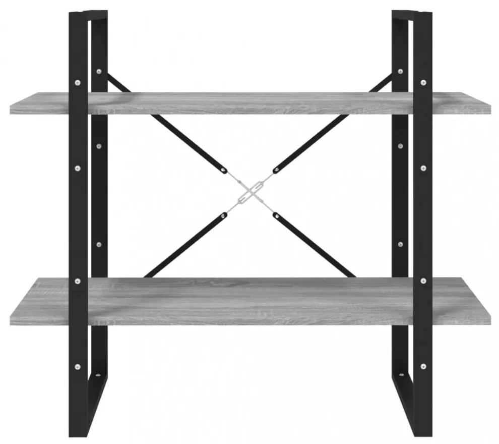 5 szintes szürke sonoma szerelt fa könyvszekrény 80x30x175 cm