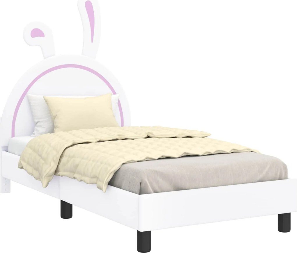 vidaXL Gyerekágy kerettel fejtámlával Fehér 80 x 160 cm PU