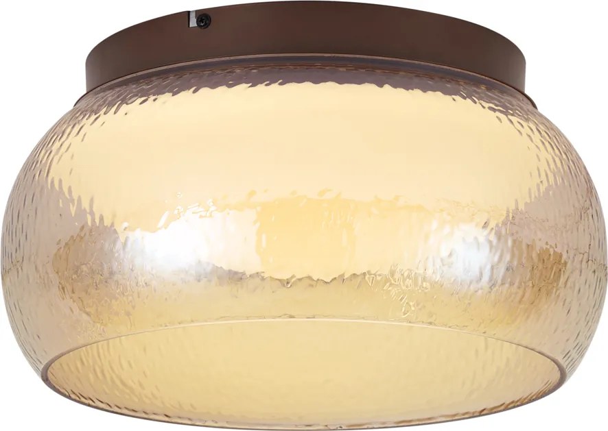 Art Deco mennyezeti lámpa barna borostyánszínű üveggel, LED-del, 3 fokozatban szabályozható - Thimble