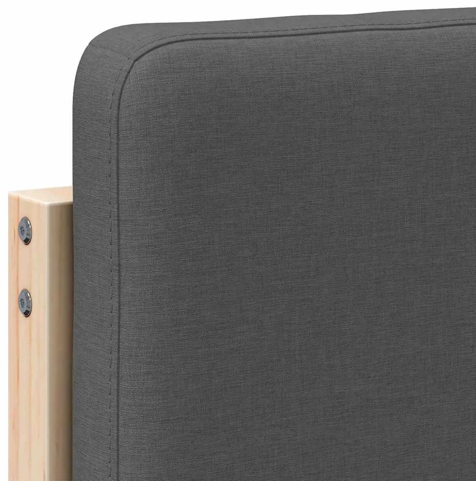 Kárpitozott fejtámla Barna és sötétszürke 200 cm Tömör fenyőfa