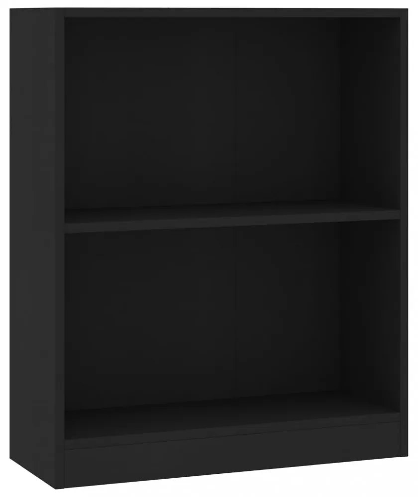 fekete szerelt fa könyvespolc 60 x 24 x 76 cm