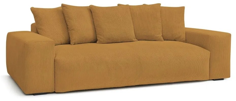 Mustársárga kordbársony kanapé 280 cm Voltaire – Bobochic Paris