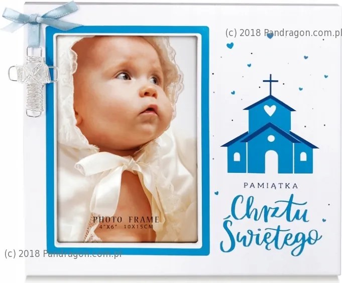 Képkeret Keresztelő Emléktárgy Kék