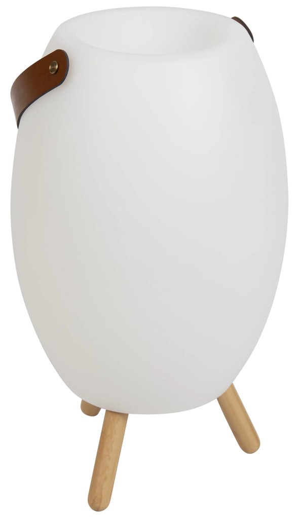 Fehér állólámpa 40,5 cm LED-del és hangszóróval, szabályozható RGBW IP44 távirányítóval - Apolo