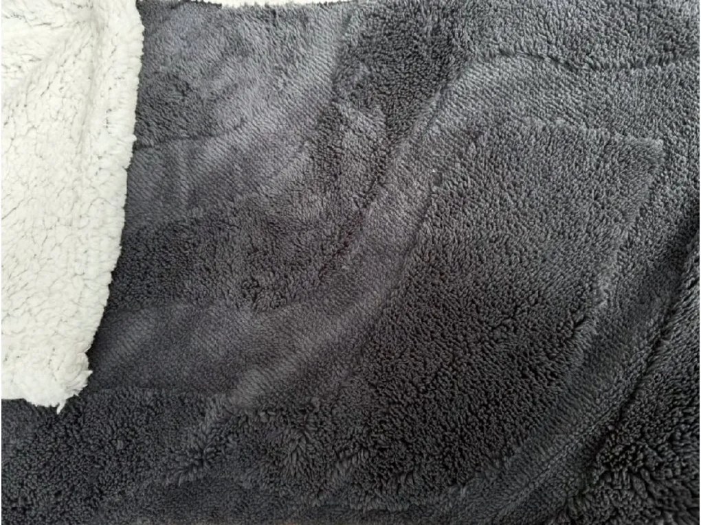 Luxus mikroplüss sherpa pléd NESTIVE világosszürke Méret: 200 x 230 cm