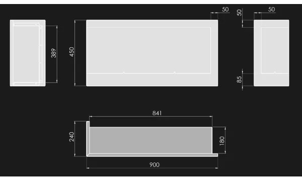 InFire - Sarok BIO kandalló 45x90 cm 3kW fekete