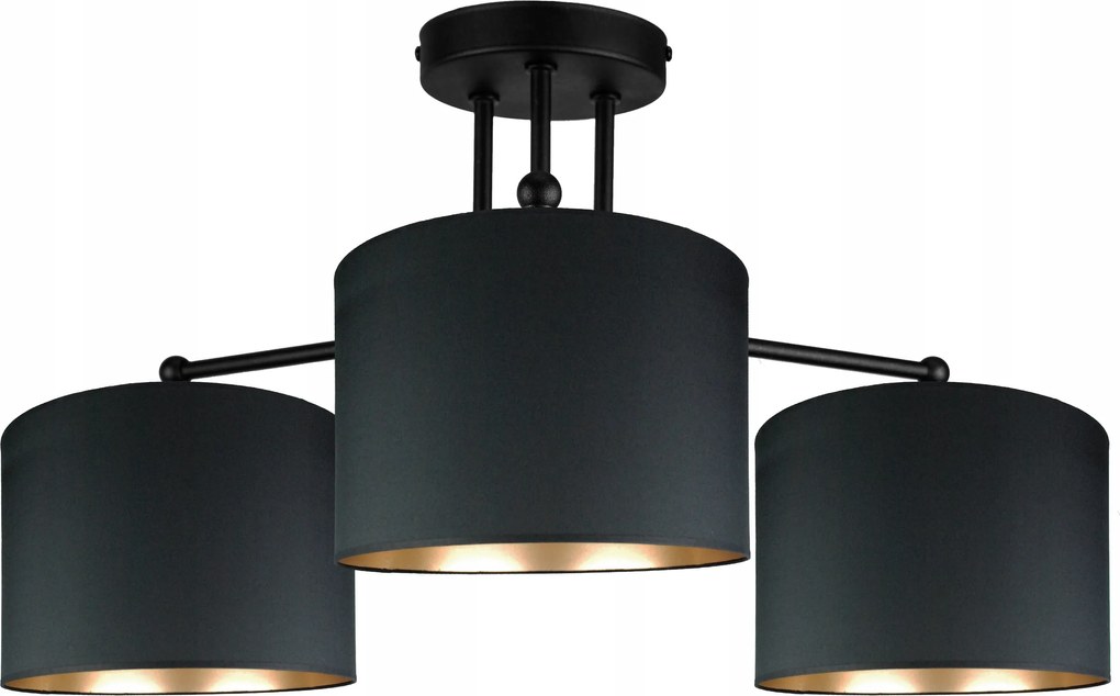 Mennyezeti Lámpa Arany Fekete Lámpabúra Arany Belsővel Modern Hármas
