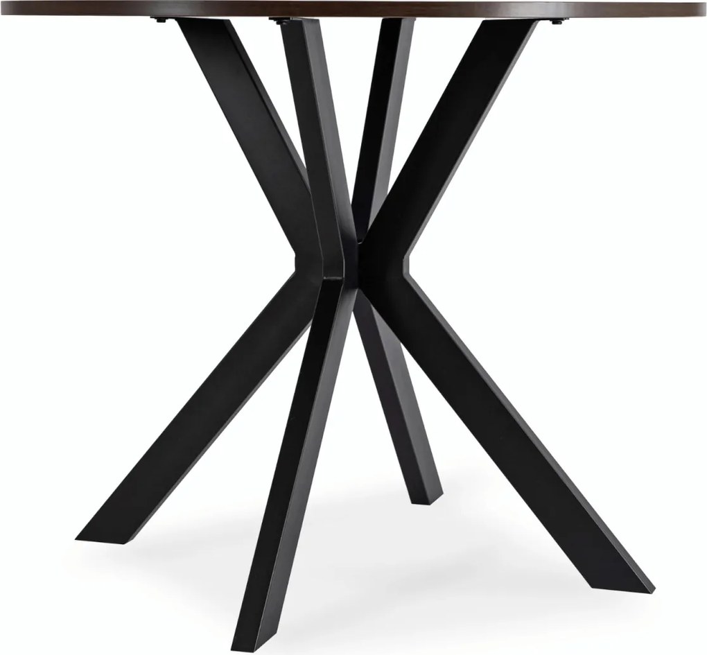 Étkezőasztal 90 cm méretben, dió/fekete színben LAUREN