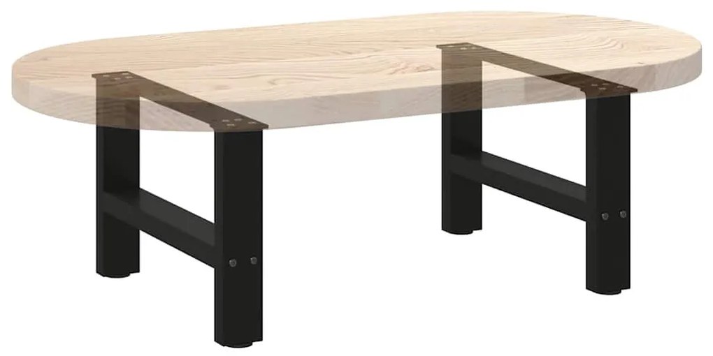 2 db fekete acél dohányzóasztal láb 50 x (30-31) cm