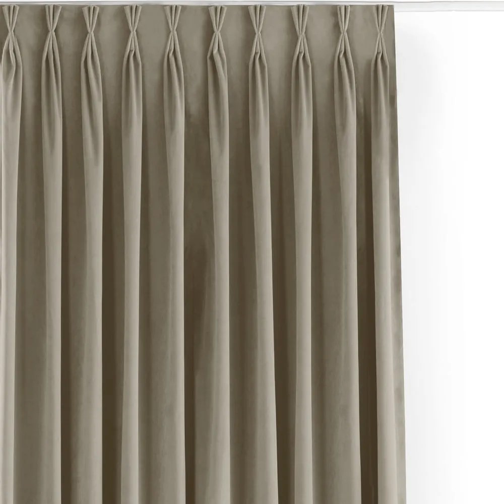 Bézs bársony dimout (részleges sötétítő) függöny 265x250 cm Velto – Filumi