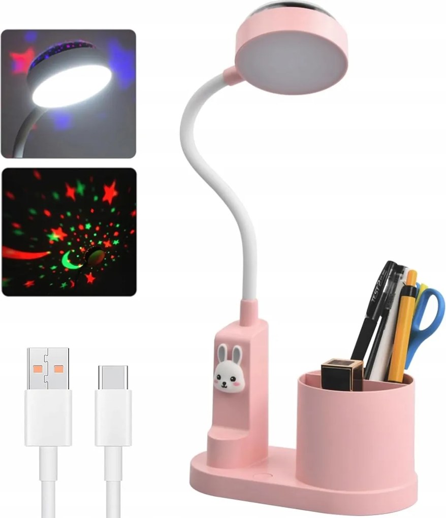 Asztali Lámpa Gyerekeknek, Éjjeli, Tolltartóval, Fényerőszabályzóval