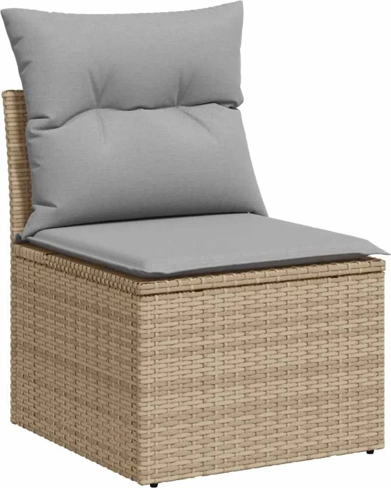 vidaXL Kerti Kanapé Szett párnával 12 pcs Beige és Világosszürke