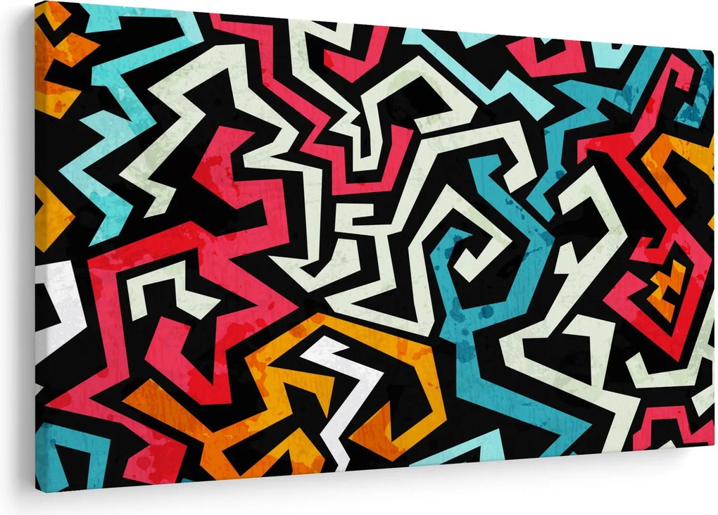 Grafikus absztrakciós kép (90x60 cm)