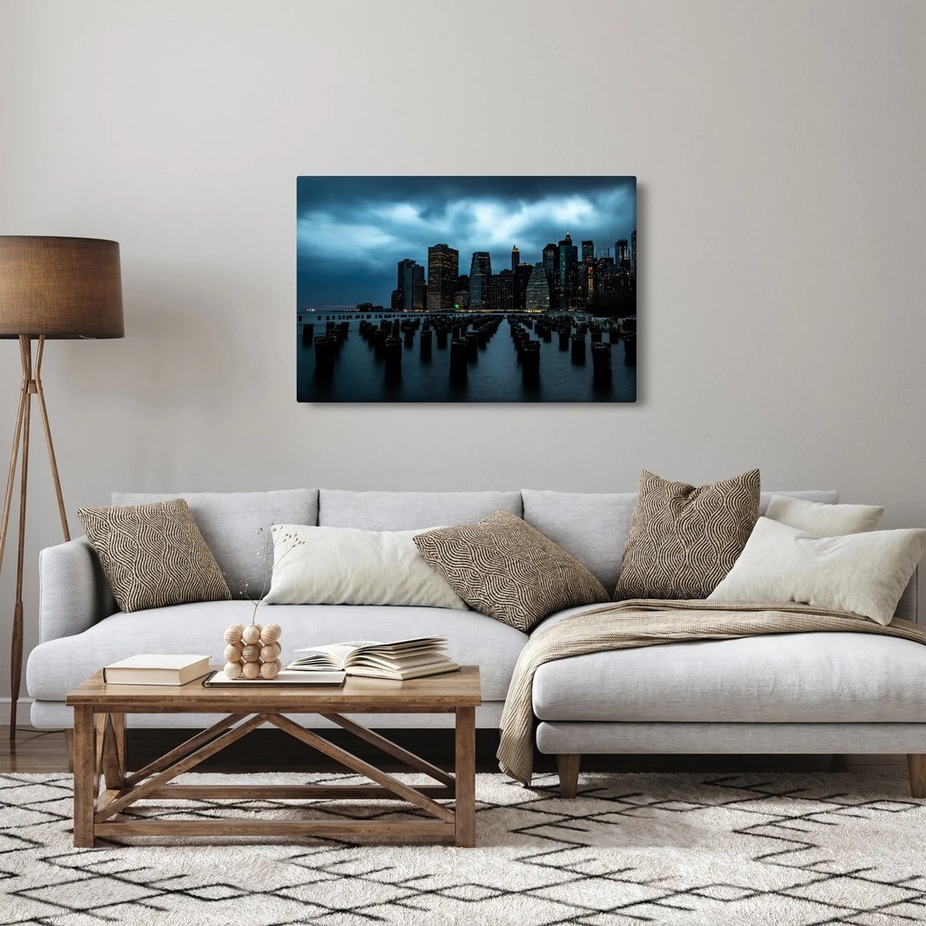 Kép - Kilátás a New York-i felhőkarcolókra (90x60 cm)