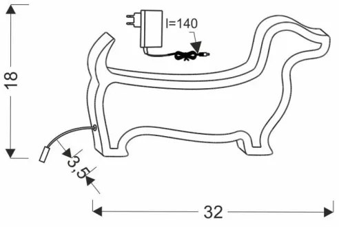 LED gyerekasztali lámpa DOG LED/12W/230V kék