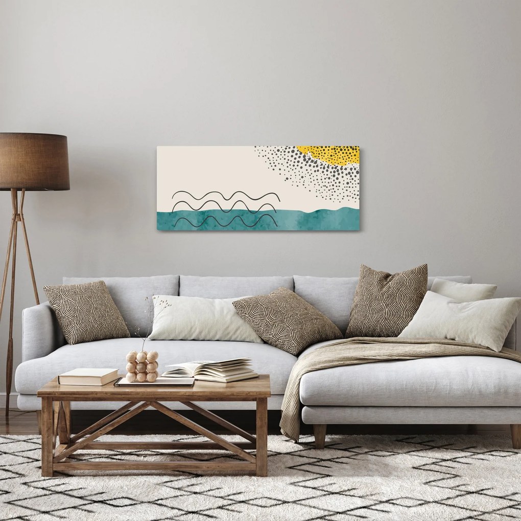 Kép - Absztrakt festmény a strandról N⁰1 (120x50 cm)
