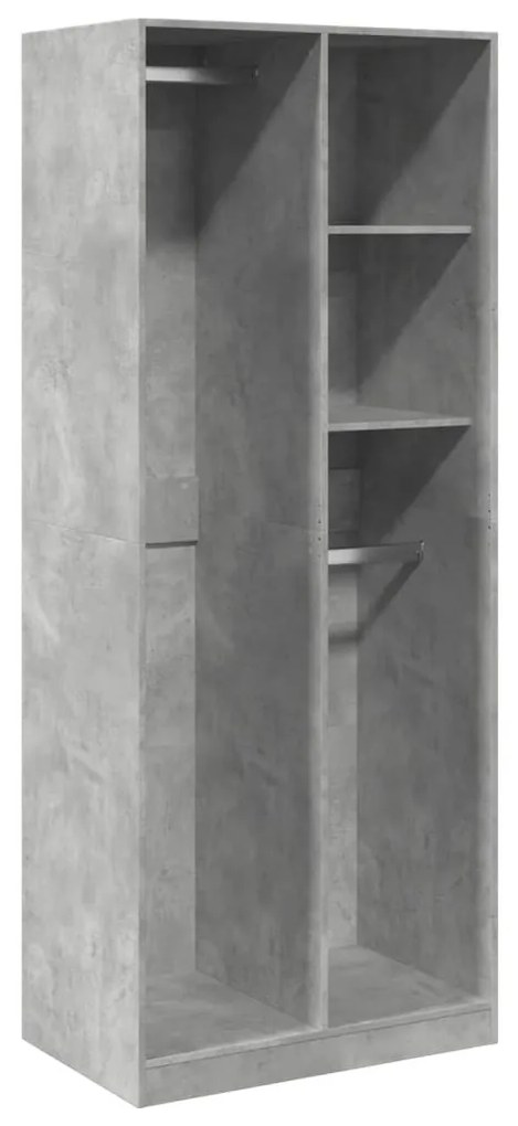 betonszürke szerelt fa ruhásszekrény 80 x 50 x 200 cm