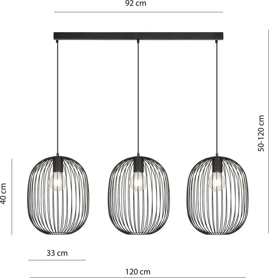 Emibig modern skandináv függeszték onyx fekete emi1304/3