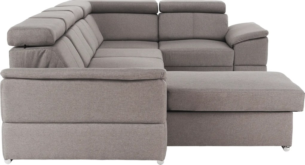 Ülőgarnitúra, szükésbarna Taupe, balos kivitel, SEGORIA ROH U