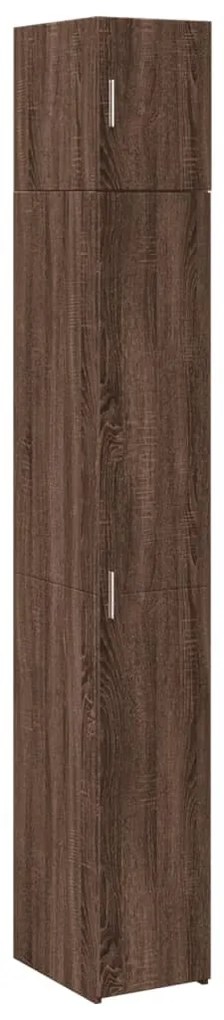 barna tölgy szerelt fa vékony tárolószekrény 30 x 42,5 x 225 cm