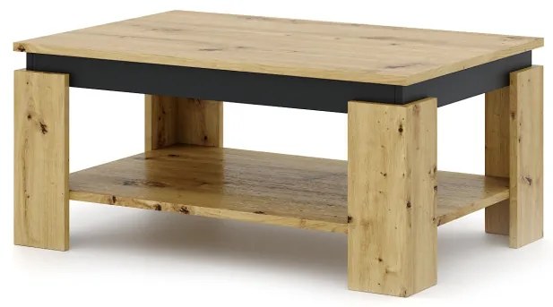 Dohányzóasztal Artisan Tölgy/Fekete Színben TURIA