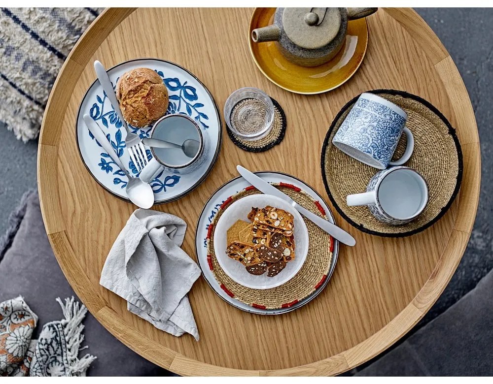 Fehér-kék kőedény bögre szett 3 db-os Molly – Bloomingville