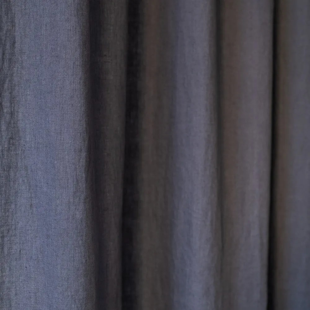 Night Time sötétszürke len függöny, 250 x 140 cm - Linen Tales