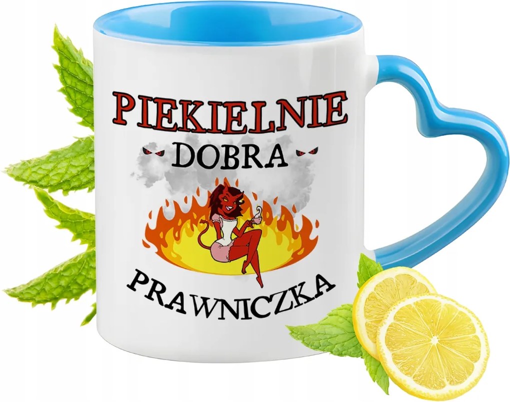 Ügyvédnőnek Kék Bögre Szív Alakú Füllel Ajándék