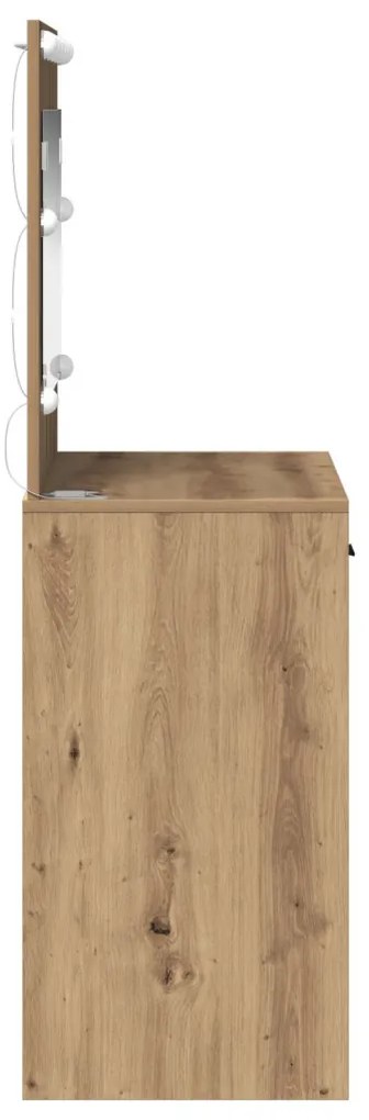 piperasztal LED világítással Kézműves tölgy 78.5x41x135 cm
