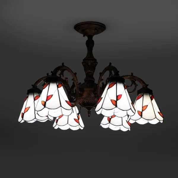 Brilagi - Tiffany vitrázs felületre szerelt csillár FOLIA 6xE27/60W/230V átmérő 60 cm