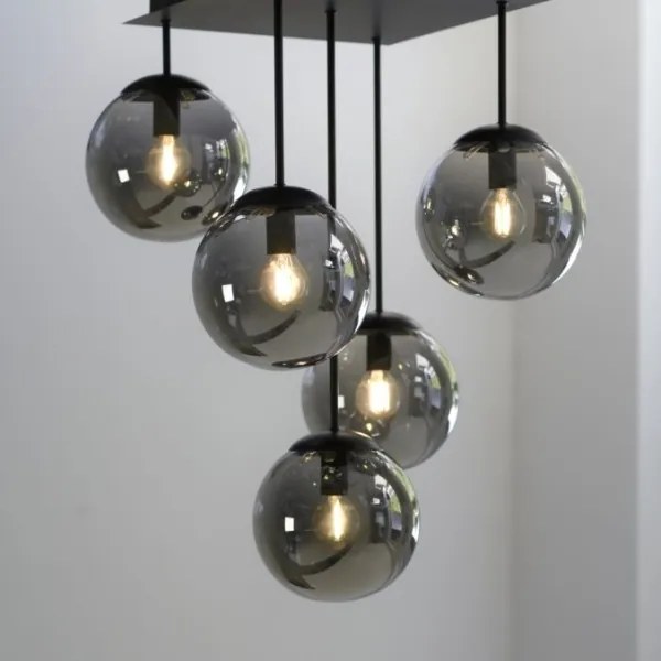 JUST LIGHT. 14602-18 - Csillár rúdon WIDOW 5xE14/25W/230V fekete