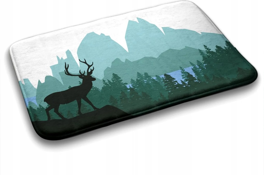 Fürdőszobaszőnyeg Gumírozott Erdő Szarvas 75x45 cm