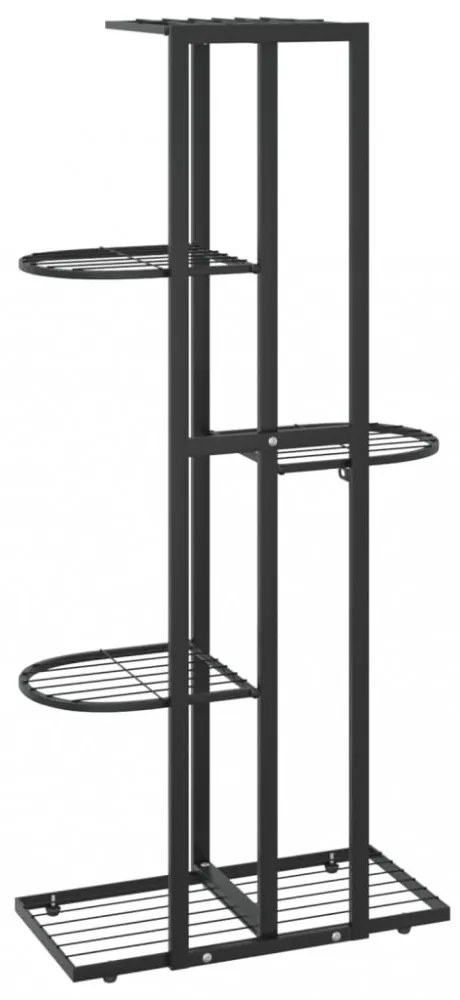fekete 5 szintes acél virágtartó állvány 43 x 22 x 98 cm