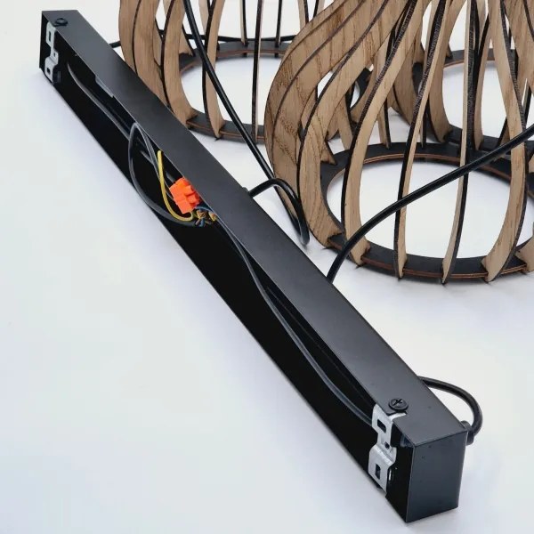 Csillár zsinóron TUCCI 3xE27/15W/230V tölgy/fekete