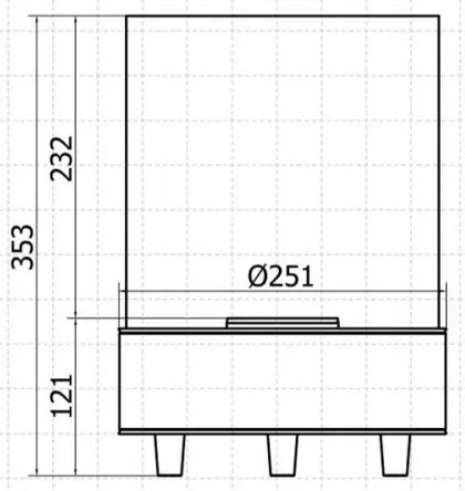 Planika Chantico Glassfire - BIO kandalló 36,1x25,1 cm 2,5kW
