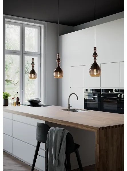 Redo 01-2938 - Kábeles függőlámpa AMBIX 1xE27/42W/230V, átmérő 18 cm, szürke