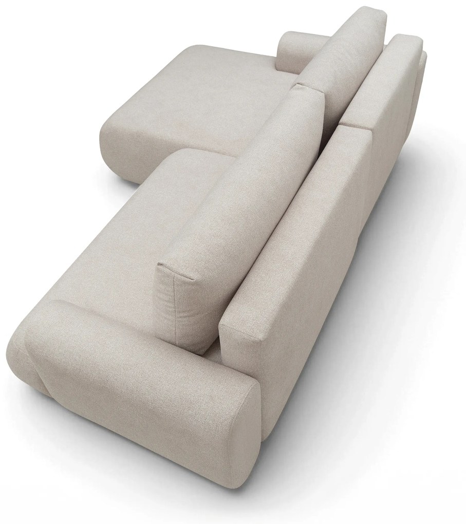 Lotulis Mini balos ágyazható sarokkanapé - krém vízlepergető szövet Blur 01