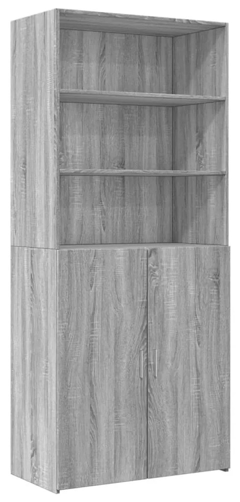 szürke sonoma színű szerelt fa tárolószekrény 80x42,5x225 cm