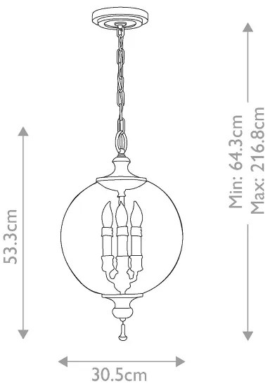 Elstead FE-ARGENTO-P - Csillár láncon ARGENTO 3xE14/60W/230V