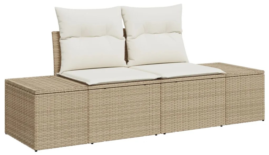 vidaXL 6 darabos Kerti Kanapé Szett Párnákkal Bézs Polyrattan