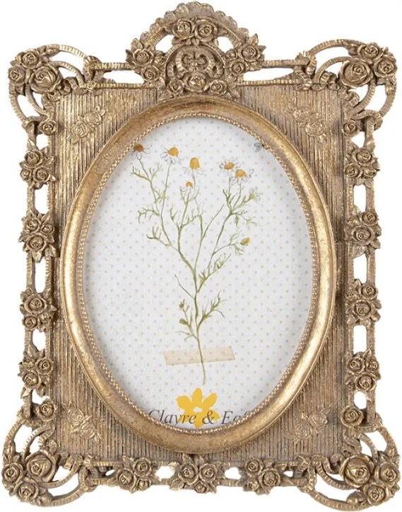 Arany antik képkeret rózsákkal Roses IV 13x18 cm