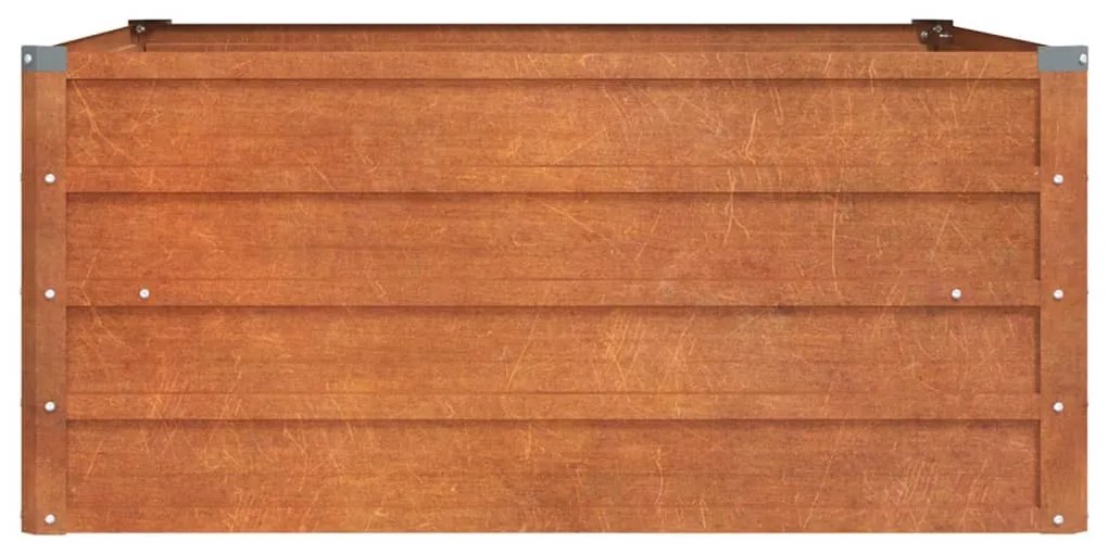 rozsda színű corten acél kerti magaságyás 100 x 100 x 45 cm
