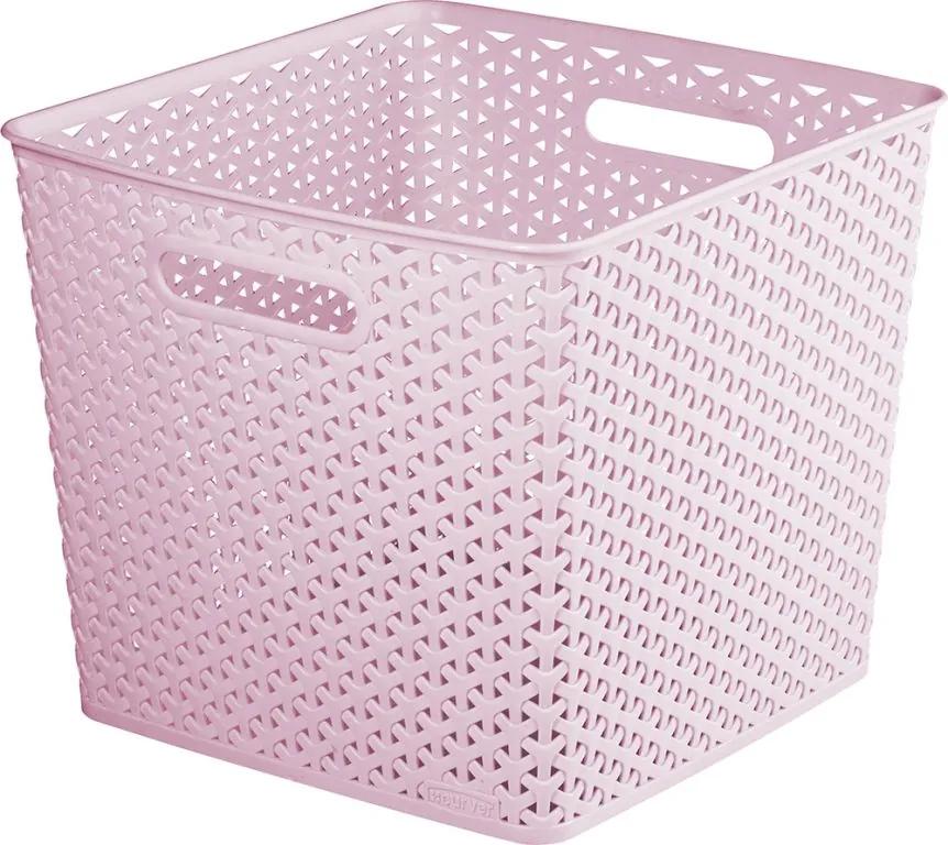 Műanyag kosár CURVER SQR BOX - rózsaszín