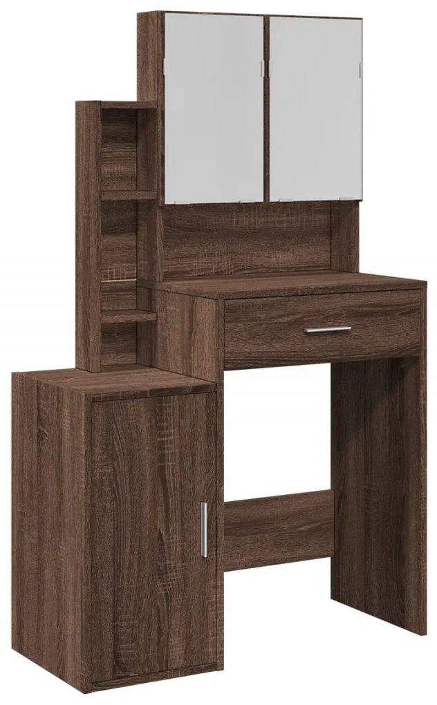 barna tölgy színű fésülködőasztal szekrénnyel 80 x 35 x 132 cm