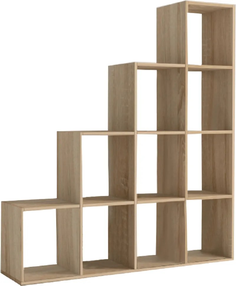 könyvespolc piramis, tölgy sonoma, laminált DTD, NORAH