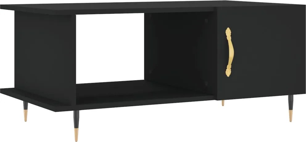 vidaXL fekete szerelt fa dohányzóasztal 90 x 50 x 40 cm