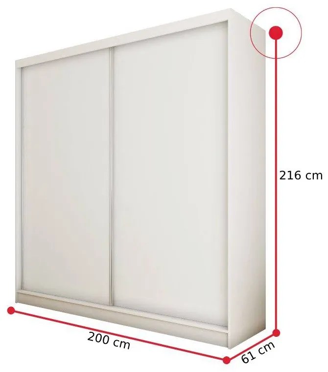 GALAN tolóajtós ruhaszekrény, 180x216x61, wenge