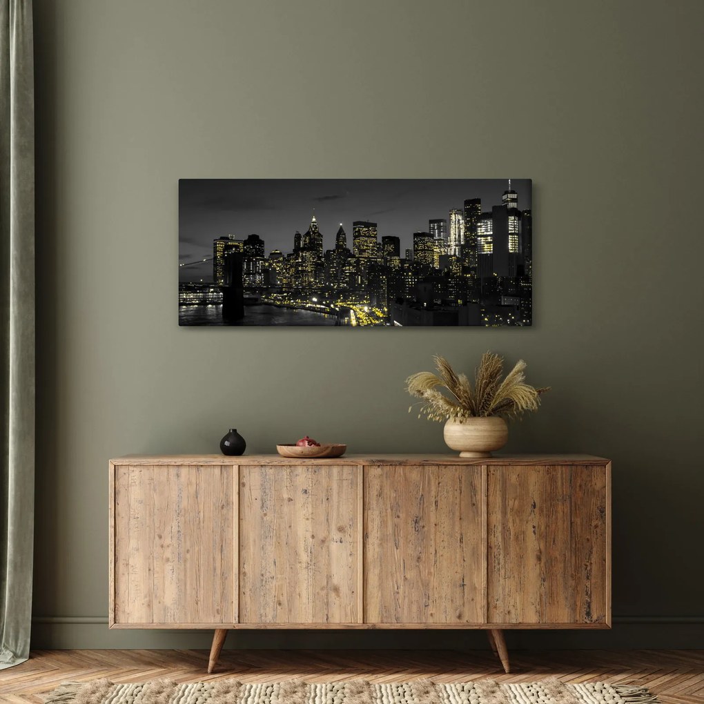 Egy éjszakai metropolisz képe (120x50 cm)
