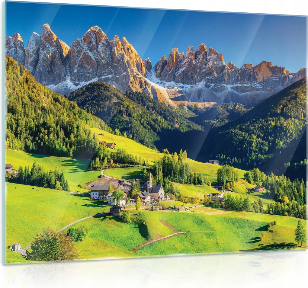 Üvegfestmény Üveg Tájkép Hegyek Nappali 80x60