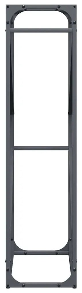 antracitszürke hidegen hengerelt acél tűzifatároló 60x25x100 cm